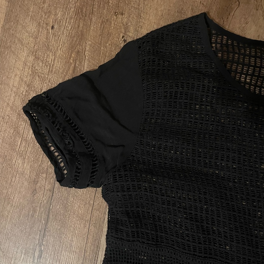 Trouvé Black Woven Cap Sleeve Blouse - Picture 4 of 6